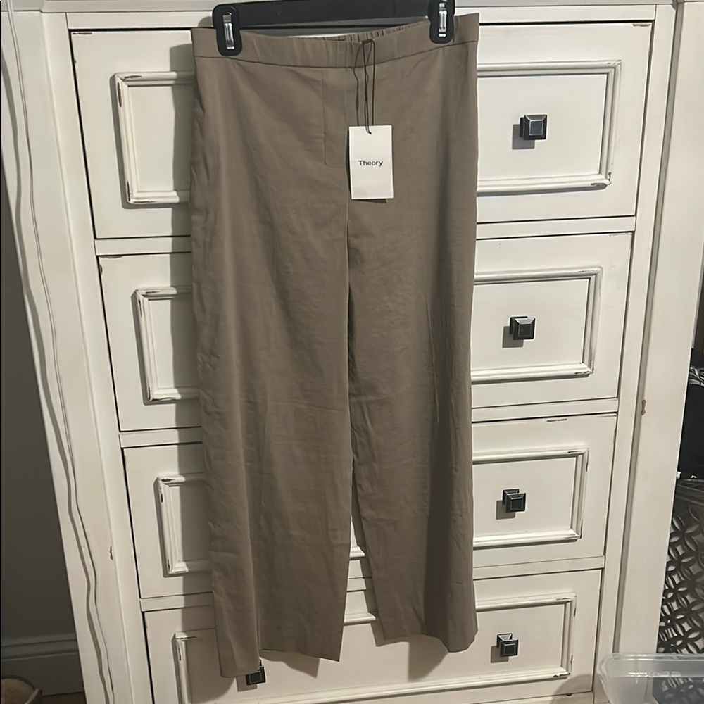 Theory Beige Wide-Leg Trousers